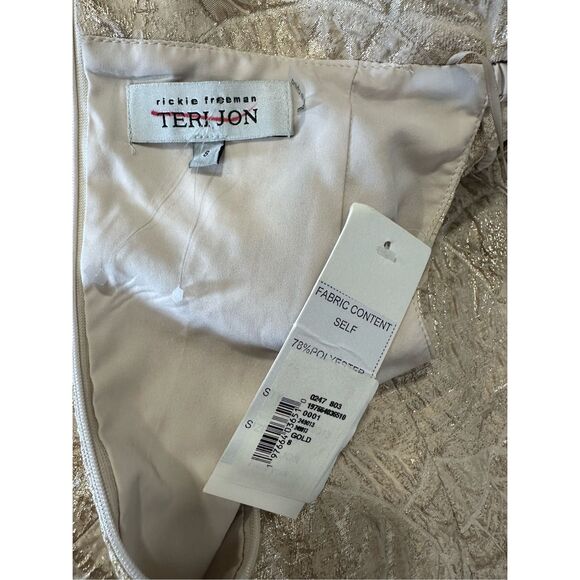 NWT Teri Jon by Rickie Freeman Metallic Jacquard Off-The-Shoulder Gown Size US8 - Picture 10 of 10
